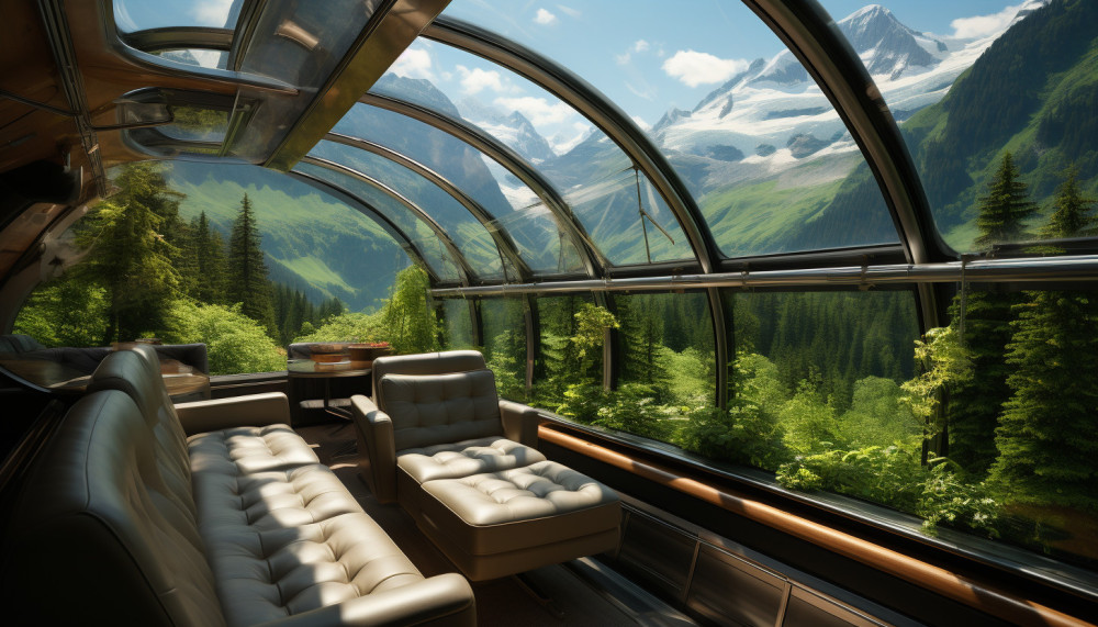 Trasporto - Viaggio in treno di lusso attraverso le Alpi svizzere